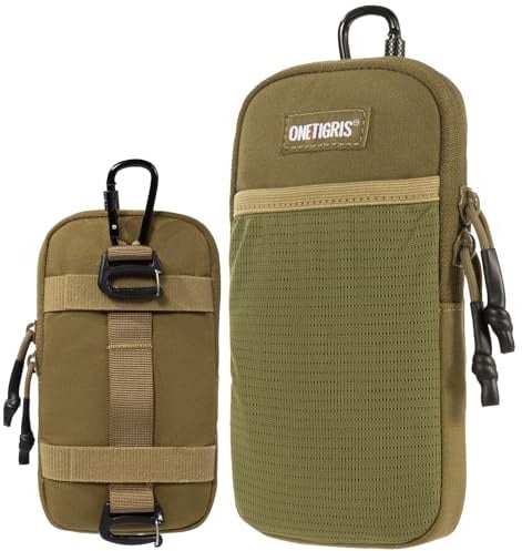ONETIGRIS Backpack Strap Pouch, MOLLE Phone Holster for Backpack & Belt | 1000D Nylon, Fits iPhone 17 Pro Max & Galaxy S25 Ultra, Holds 2 Large Phones Without Cases for Hiking, Cycling & Travel