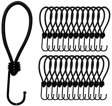 Offgridtec 25x Spann-Gummi 15cm, Expander mit 5mm Haken, Universelles Elastikband für Planen, Anhängernetze, Gepäcksicherung, Zelte, Sonnenschutz, Camping, Wetterfest, Dehnbar, Rostfrei