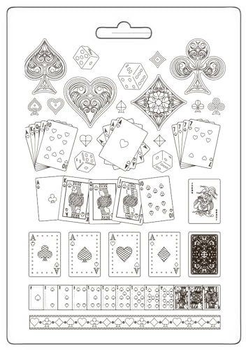 Stamperia - Soft Mould A4 for Scrapbooking, Albums, Bullet Journals and More, Suitable for Soft Clay, Ceramic Powder and More, Perfect for Hobbies, Crafts and Gifting (Master of Magic, Cards)