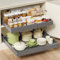 Aukimo Cajones Extraíbles para Cocina, Cajones Telescópicos Ajustables (32-53 cm de ancho x 43 cm de profundidad), Organizador de Cocina, Sin Taladro, para Armarios y Despensas (Gris-2 Pack)