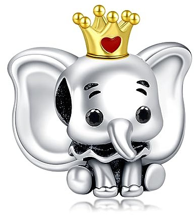 HAEPIAR 925 Sterling Silber Charms Anhänger für Armband Halskette Elefant Bead Charm für Damen