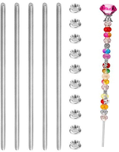 Varilla Roscada M6 x 300mm Varillas Roscadas Enroscadas de Acero Inoxidable 5PCS Rosca Completa con 10PCS Tuercas Hexagona de Brida (M6x30CM)