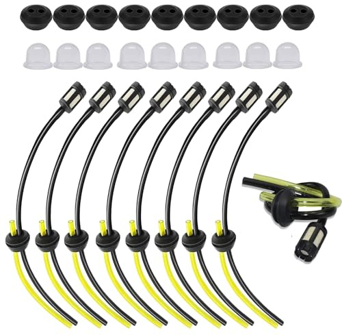 18PCS Universal Fuel Line, Strimmer Fuel Line Universal Strimmer Fuel Pipe Fuel Line Hose Kit, Petrol Strimmer Parts for Brushcutter Trimmer Mower Hedge Trimmer Carburetor