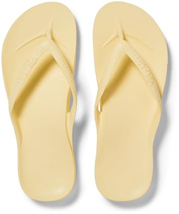 ARCHIES Arch Support Flip Flops for Men & Women – Orthotic Sandals for Plantar Fasciitis Relief – Lightweight, Cushioning, Shock-Absorbing Sandals for Walking, Foot Pain - Lemon (UK 3)