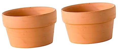 KONTONTY Lot de 2 Jardinières en Terre Cuite avec Trou de Drainage pour Cactus et Plantes pour Intérieur et Balcon Décoration pour Bureau et Salon