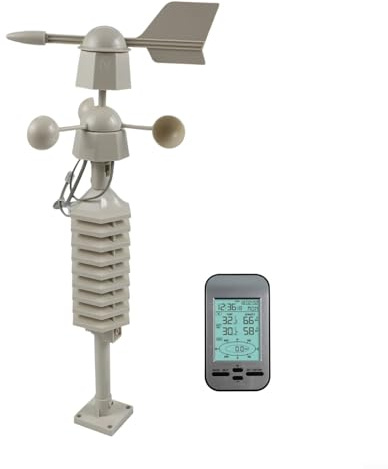 Station météo numérique sans fil avec anémomètre 433MHz et écran LCD pour intérieur extérieur température et humidité