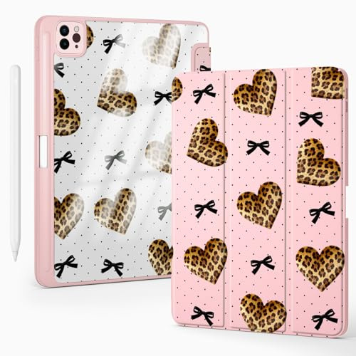 BlHMCASE Custodia per iPad (A16) di 11a generazione da 11 pollici 2025, per iPad di 10a generazione da 10,9 pollici 2022 con portapenne, spegnimento automatico, cover posteriore in pelle rosa