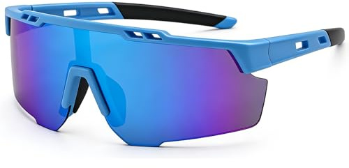 LOJUDI Sonnenbrille Kinder Fahrradbrille Jungen Mädchen - TR90 Flexiblem Rahmen Schnelle Brille Verspiegelt Jugendliche Sportbrille für UV Schutz