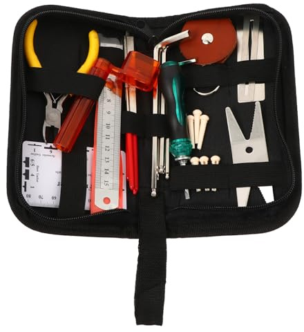 Gitarren Setup Bausatz 26 Stück für Saitenwartung, Reparatur und Intonation | Eisenwerkzeuge, Saitenhöhe Prüfen, Wechseln und Justieren, Geeignet für Gitarre und Andere Saiteninstrumente
