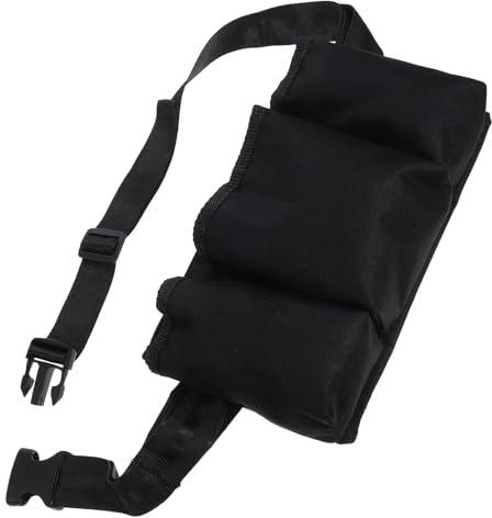 GAROZATION Pochette Ceinture en Tissu Oxford Noir pour Bouteille D'huile de Massage, Organisateur Polyvalent Réduisant la Fatigue Design Moderne et Usage Professionnel