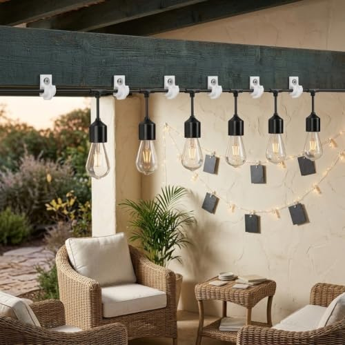 Outdoor String Light Clips 90 Pack Weather Resistant(White (flat-head)