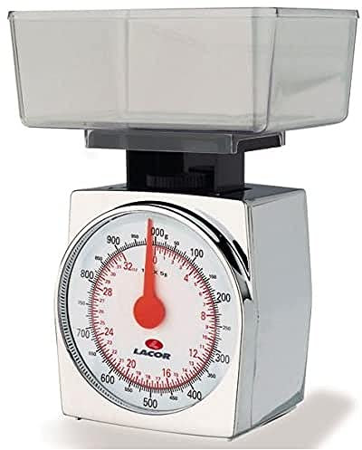 Lacor 61702 Balance de Cuisine 1 Kilo Graduation 5 Grammes, argent
