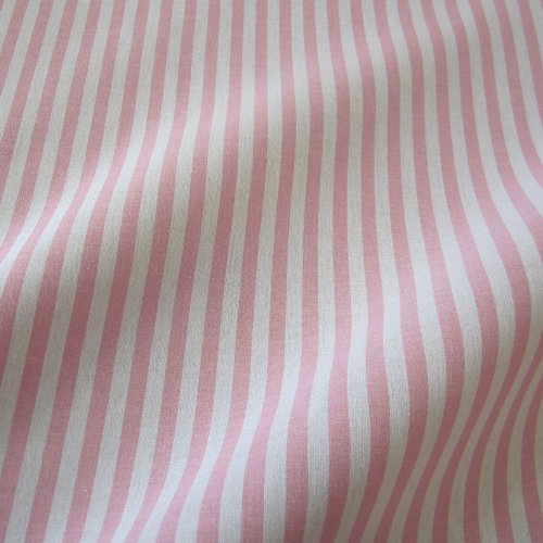 Baumwollstoff Rosa-Weiß Gestreift – 100% Baumwolle – Beidseitig verwendbar, durchgewebt – Streifen 1 cm – Ideal für Kleidung, Babytextilien, Deko & DIY