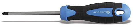 HÖGERT TECHNIK 1 Stück Kreuzschlitzschraubendreher Schraubenzieher PH2 100 mm Schraubendreher Magnetisch Kreuzschlitz Hand Screwdriver, stal S2, Schwarz/Blau