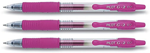 Pilot G2 Gelschreiber, einziehbar, Pink, 3 Stifte