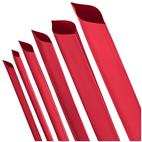 ISOLATECH Schrumpfschlauch Meterware rot ohne Kleber Ø15mm 1 Meter Schrumpfverhältnis 2:1 Set Polyolefin zum Isolieren von Kabel Lötverbindungen unbeschriftet UV beständig (Ø15mm 1Meter)