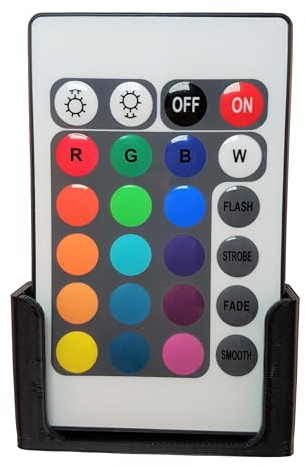 LED Remote Control Wall Mount For 24 Key/Button Strip Lights Holder Bracket - Black