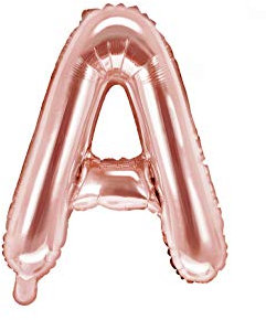 PartyDeco Folienballon Buchstabe A Roségold-Geburtstag Hochzeit Jahrestag Folienballon Buchstabe A- Rosegold Größe ca. 35 cm Verlobung Silvesterparty Folienballon Hel Deko Geburtstag
