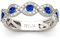 Jeulia Damen Ringe Twist Sterling Silber Ringe mit blauen Zirkonia Schmuck für Verlobungsring Trauring Ehering (50 (15.9))