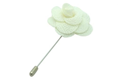 Massiliano Sergio - Broche Blanc cassé pour boutonnière de costume homme.