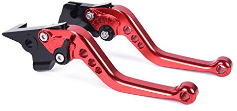 Auzkong Brems Kupplungshebel für Aprilia RS4 125 (2011-2017) Rot 1 Paar