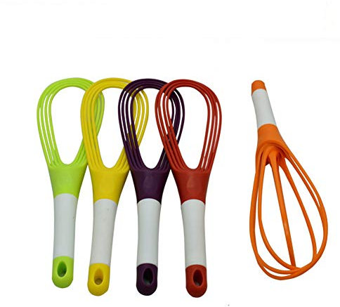 Ototon Fouet Cuisine en Plastique Pliable Batteur d'oeufs Outil à Patisserie Professionnel Mélangeur de Farine pour Cuisine Gâteau