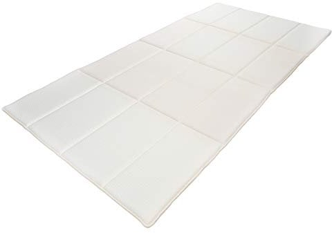 Traumschloss Thermoschaum Reiseauflage mit Viscoschaumkern | Doppeltuch | zusammenlegbar | druckentlastender Thermoschaum | Höhe 4cm | 95x195cm