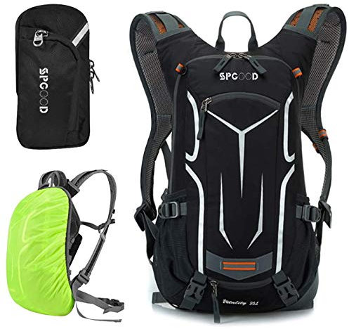 SPGOOD Fahrradrucksack 20L/25L/30L (9 Farben)-Wasserdichter Ultraleicht-für Damen & Herren Multifunktionaler-mit Regenschutzkappe/Helmabdeckung Rucksäcke MTB Mountainbike (Grauschwarz, 30L)