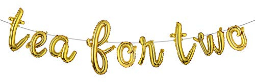 Tea for Two Balloons Tea Party Birthday Party Decor Princess ParTea Party Decorations Kids Birthday Decor Tea Second Birthday Balloon Tea for 2 (L TEA FOR TWO Gold)