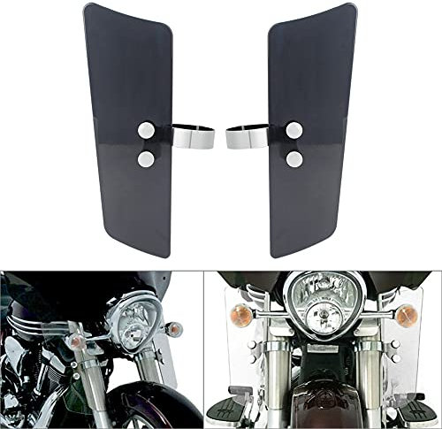 NEWSMARTS Paravento per forcella anteriore per moto Honda Shadow VT1100 VT750 VTX1300, per Kawasaki, Vulcan Classic VN1500, Yamaha V-Star XV950 XVS1100 XVS1300, fumo (solo per dimensioni)