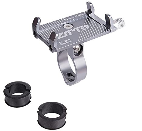 Porta Cellulare Bici Monopattino Elettrico Supporto Cellulare in Lega Porta Telefono per Scooter Elettrico Bici Moto (Argento)