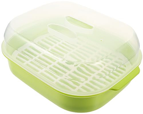 HEMOTON Microwave Vegetable Steamer Kitchen Food Steamer Insert Dim Sum Cookers Cooking Steamers Vegetable Steamer Basket for Veggie Seafood Cooking Dumplings Green Microwave Food Steamer
