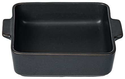 Invero Set of 4 Square Contemporary Oven Baking Roasting Dish with Handles - Ideal for Cooking Roasts, Lasagne, Pasta Bakes, Quiches, Casseroles and More - Black (18 x 15 x 4.5cm)