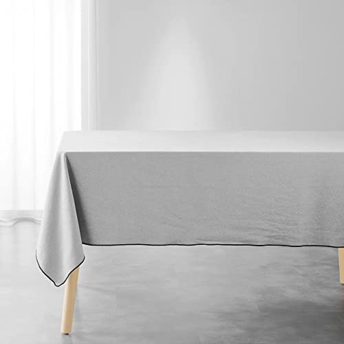Douceur d'Intérieur, Tischdecke, rechteckig (140 x 240 cm), Mistralin, Grau/China, recycelte Baumwolle