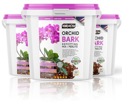 UK GROW Tub Of Premium Orchid Focus Care Repotting Bark Soil Compost Perlite mix 1L 3L 5L 10L Bucket (5 Liter tub)
