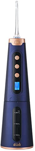 TJH Irrigador bucal de Agua para Limpieza de Dientes, irrigador bucal inalámbrico, irrigador bucal Impermeable IPX7, eliminación de Placa, Carga USB de 8 velocidades 7 días en casa/Viaje