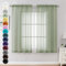 Chyhomenyc Durchsichtige Vorhänge, Salbeigrün, 137 cm lang, 2 Stoffbahnen, Kurze Stangentaschen, Voile-Vorhänge für Esszimmer, kleine Fenster, Badezimmer, Wohnzimmer, Schlafzimmer, jeweils 106 x 137
