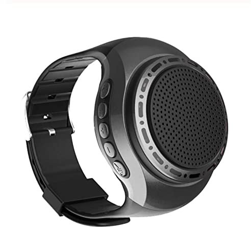 Aoyygg U6 Bluetooth Speaker, Wrist Watch BT Speakers with FM Radio, Colorful LED Long Standby Portable Speaker for Outdoor Sports Cycling Running (black)