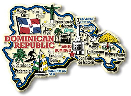 Dominican Republic Jumbo Country Map Magnet by Classic Magnets, Collectible Souvenirs Made in The USA F