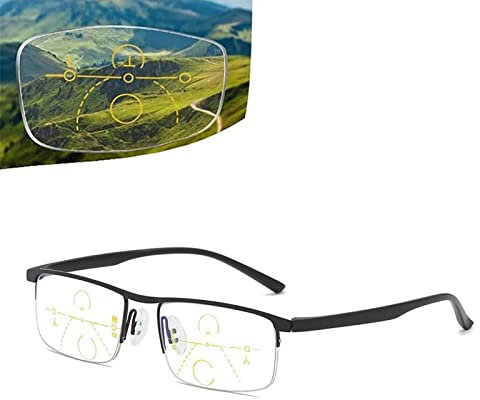OVNMFH Fern- und Nah-Lesebrille mit doppeltem Verwendungszweck, 2023 Neue Saphir-Anti-Blau-Progressive Fern- und Nah-Lesebrille mit doppeltem Verwendungszweck (Black,'+2.50)