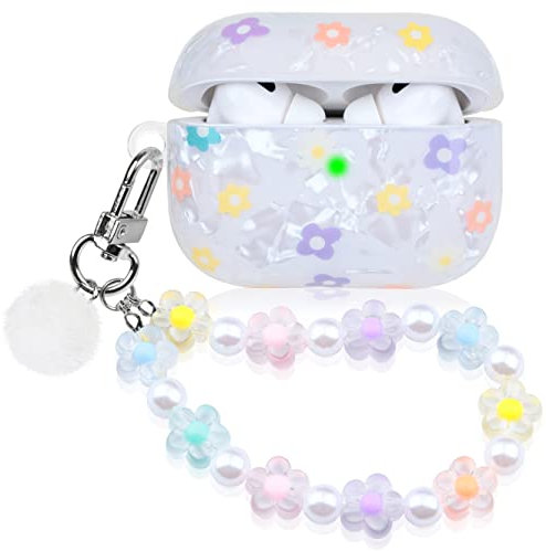 Kompatibel mit AirPods Pro 2 Hülle Case Harter Stoßfeste Schutzhülle für AirPods Pro 2. Generation 2022 Case Cover für Mädchen Frau Kleine Blume