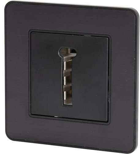 Prise téléphone 8 plots encastrable - complète - métal Noir brossé - Kouro - Zenitech