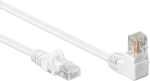 electrosmart 2m White CAT6 Ethernet Network Cable with 90 Degree Right Angled RJ45 Connector CAT 6