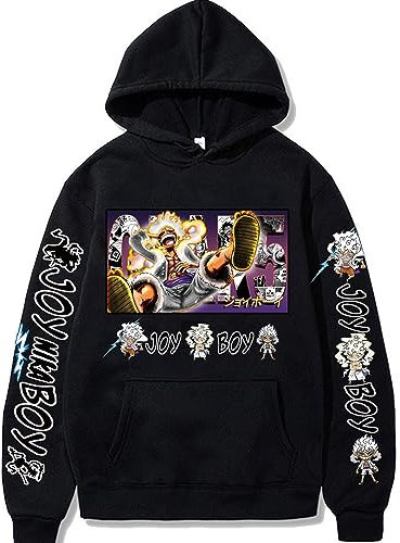 Luffy Chopper Anime One Piece Hoodie Zoro Sweatshirt for Men and Women, black, XX-Small