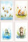 Dreamy Doodles®, 4er Poster Set „Süße Wald Tierwelt“, A4-Druck auf 200g Premium-Papier, Kinderbilder, liebevolle Aquarell-Tiere: Igel, Bienen, Schildkröte & Schnecken, ideale Kinderzimmer Deko