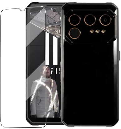 HuiYouMY hülle mit Glas 1Pcs Compatible with IIIF150 Raptor Folie, hülle silikon stoßfest Compatible with IIIF150 Raptor schutzhülle schutzfolie schutzglas Folie handyhülle Tasche case Black