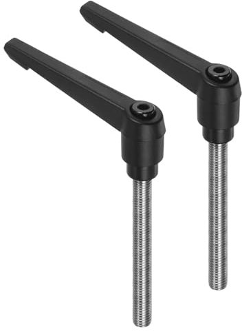 QUARKZMAN 2 Stück Klemmhebel Griff M10 x 72mm Außengewinde Schraube Edelstahl 304 mit Zinklegierung Verstellbare Handgriff Spannhebel für Werkzeugmaschinen Schweißgeräte Druckgeräte, Schwarz
