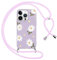 Foonary Cover con Cordino per Apple iPhone 13 Pro 6,1, Custodia con Laccio Collana Tracolla Aesthetic Disegni Morbido Antiurto TPU Necklace Regolabile Protettiva Corda Case per iPhone 13 Pro, Fiore 1