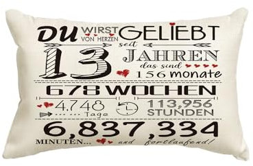 Artoid Mode Geschenk Für Mama Papa Oma Opa Schwester Freund 9-70 （13） Jahre Kissenbezug, 30x50 cm Geburtstagsgeschenke Zierkissenbezug Happy Birthday