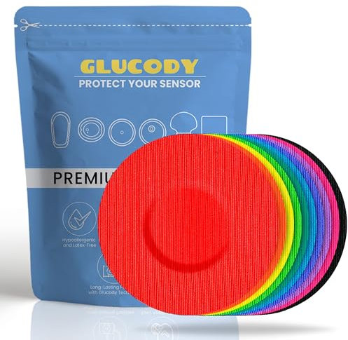GLUCODY 10pc Parches Sensor Freestyle Libre 2 Hipoalergénicos, Impermeables, Transpirables Y Suaves Con La Piel/Marca Especializada En Parche Sensor Freestyle Libre 2 Complementos Diabetes (Multi)